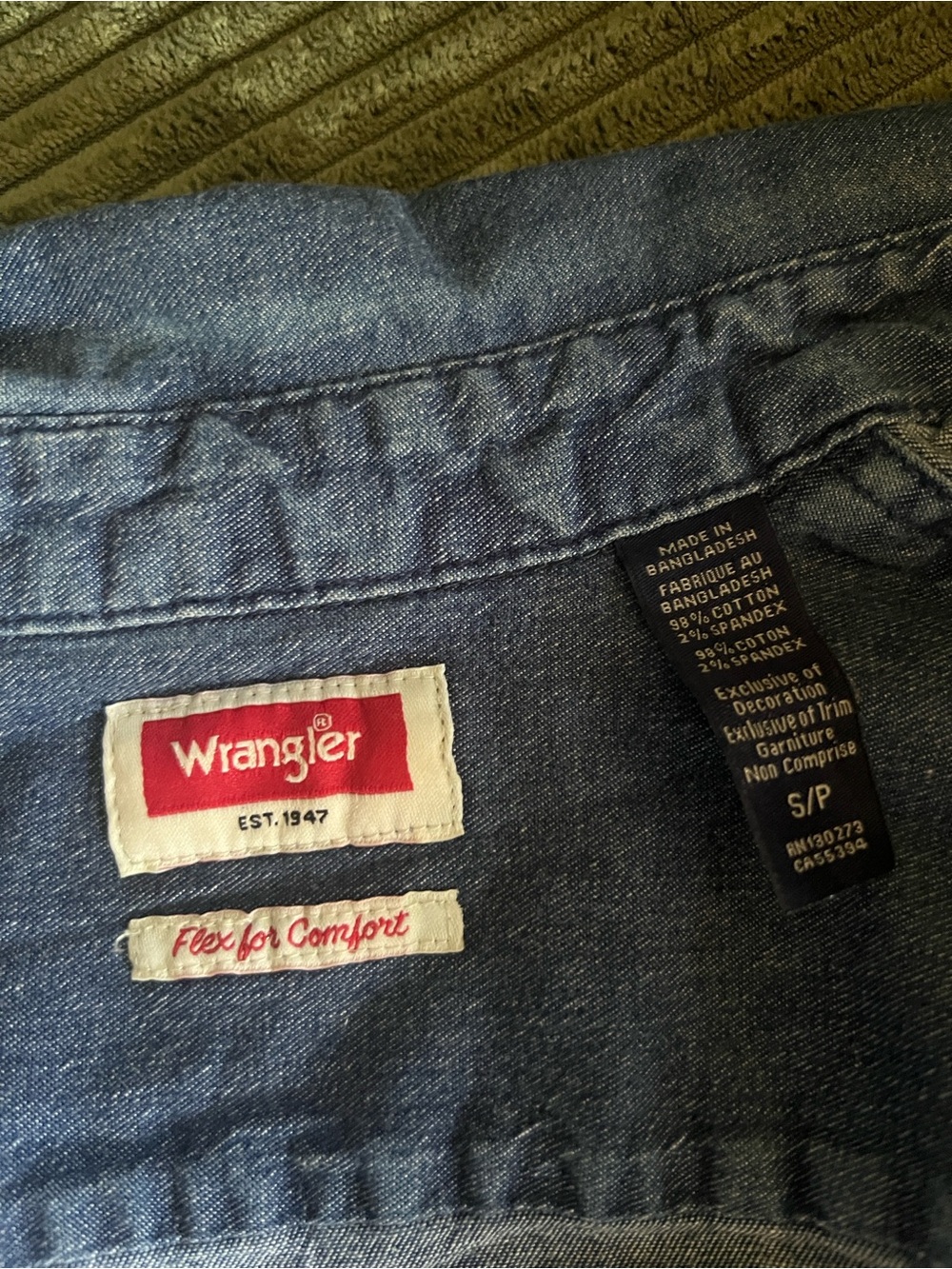 Wrangler Women’s Indigo Button-Down Denim Shirt